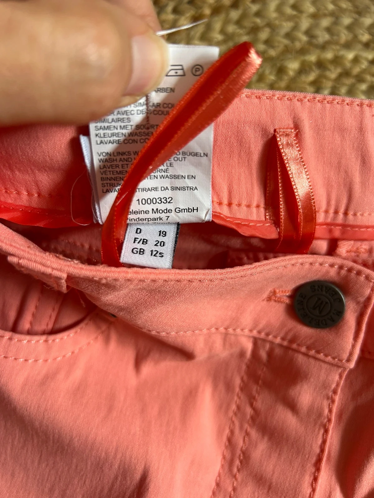 🧡🌿Jean Madeleine corais 7/8 Casual chique estival FR40/42 Jeans cropped coral UK12S🌿🧡 – photo 13